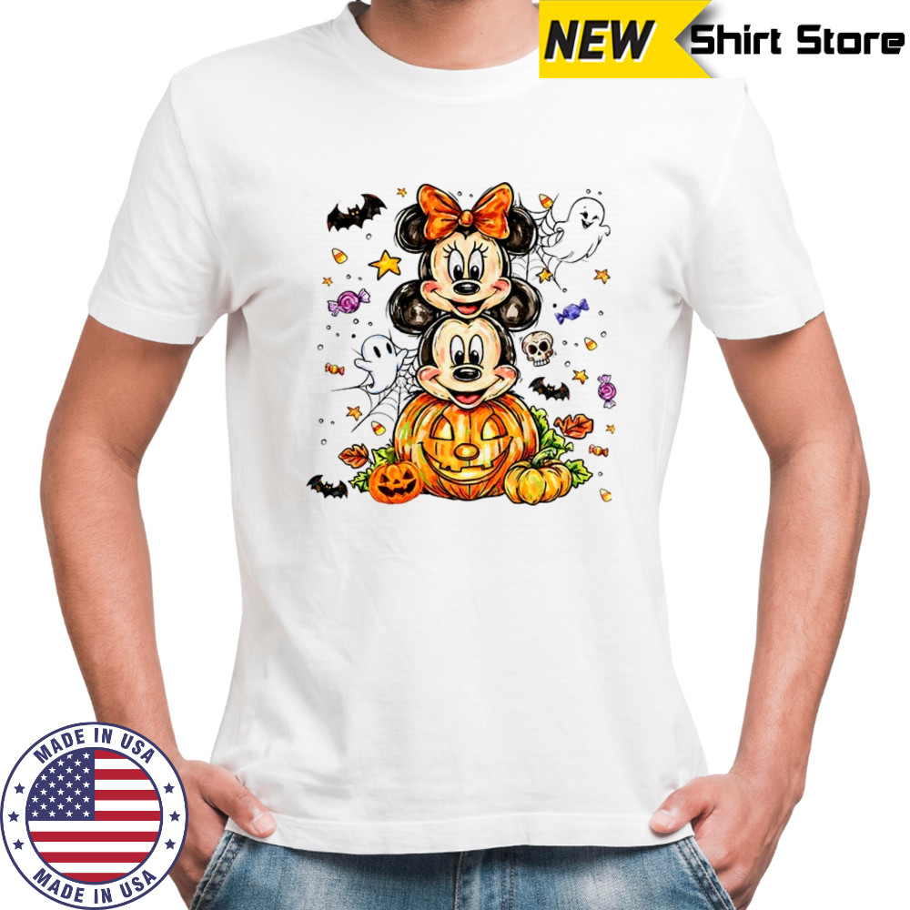 Disney Mickey mouse pumpkin ghost Halloween shirt