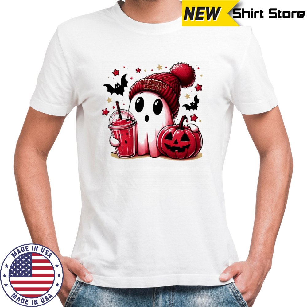 Ghost Halloween x San Francisco 49ers football beanie pumpkin bats shirt