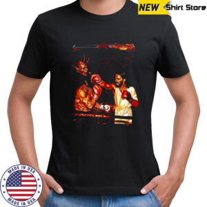 God KO the Devil the battle meme Halloween shirt