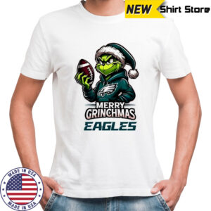 Grinch Merry Grinchmas Philadelphia Eagles football team logo shirt