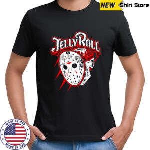 Jelly Roll Red and Black Crystal Dye Jason shirt