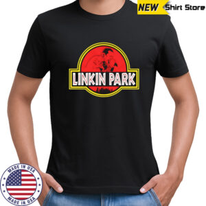 Linkin Park rock band mash up Jurassic Park logo shirt