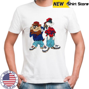 Looney Tunes Bugs Bunny and Tasmanian Devil hip-hop cartoon shirt