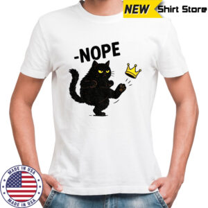 No Kings in America Black Cat Funny Political Meme shirt