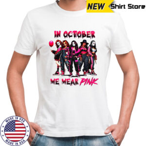 Pink Slasher Movie characters in October we wear pink shirt
