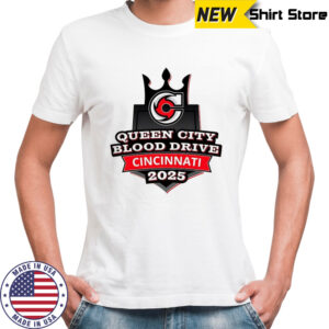 Queen City blood drive Cincinnati 2025 logo shirt