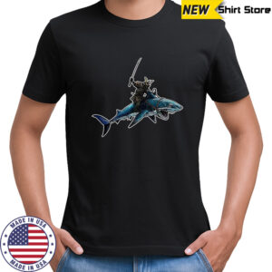 Samurai riding a shark Japanese style shirt