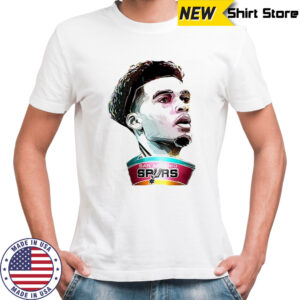 San Antonio Spurs Victor Wembanyama cartoon illustration portrait Double-Sided T-shirt