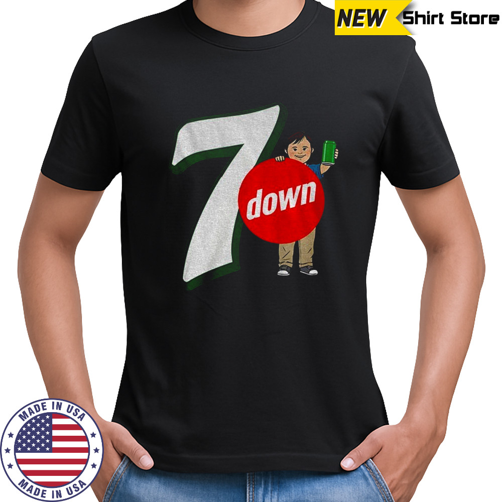 Seven down 7 up parody logo shirt
