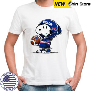 Snoopy wears Buffalo Bills hoodie logo shirt