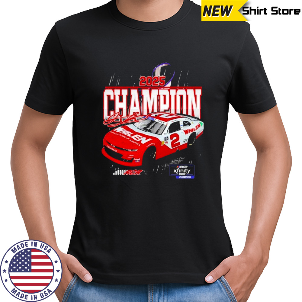Jesse Love Jr. Checkered Flag Sports 2025 NASCAR Xfinity Series Champion T-Shirt